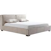 Serene King Bed in Natural Eco Suede Fabric